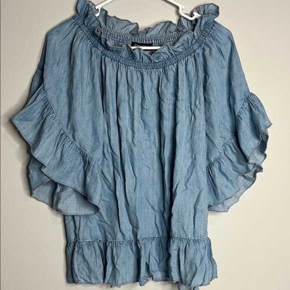 apny Tops - Blue Ruffled Women's Top